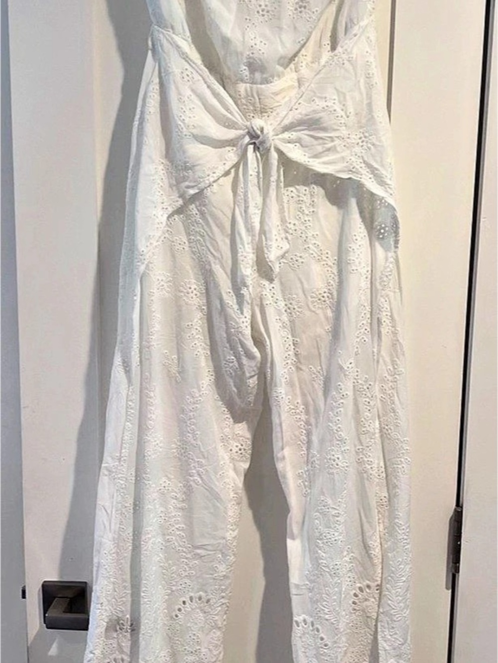 YFB Floral Wide Leg Jumpsuit in White Size Small